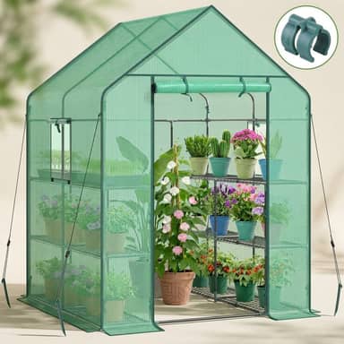 Ohuhu Walk-In Greenhouse, 3 Tiers / 12 Shelves (58 x 30 in)