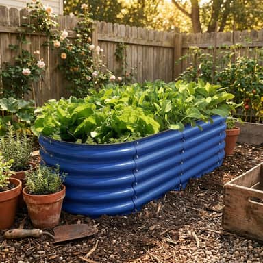 Olle Gardens 17 in Tall Galvanized Metal Raised Bed