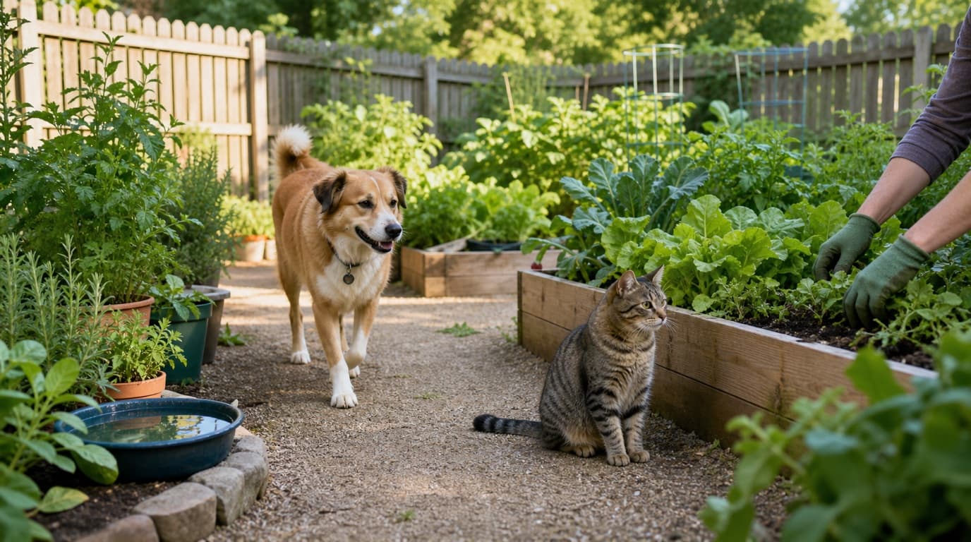 Gardening with dogs and cats: a pet-safe garden that still produces