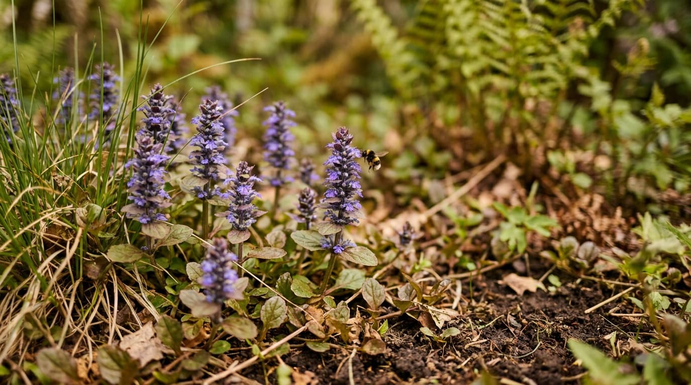 Bugleweed growing in a garden