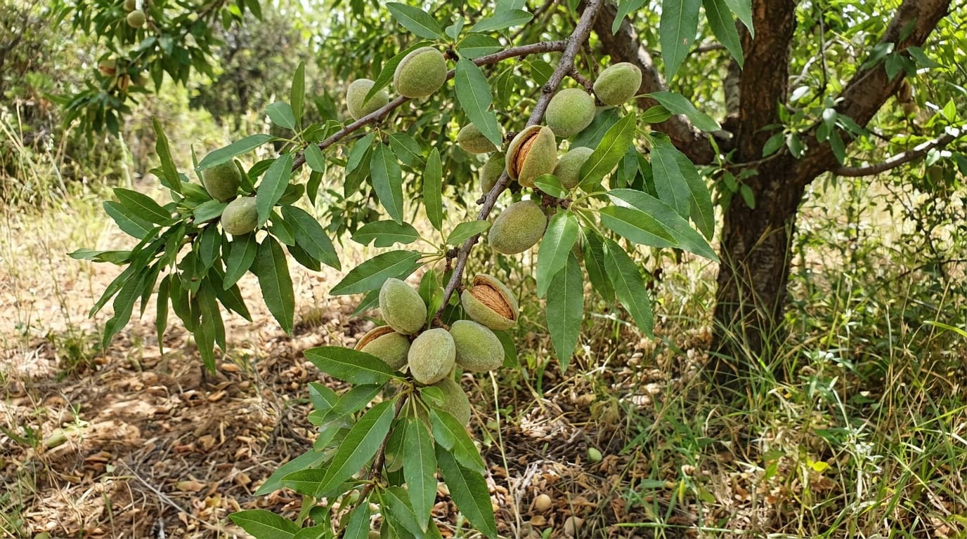 Almond growing in a garden