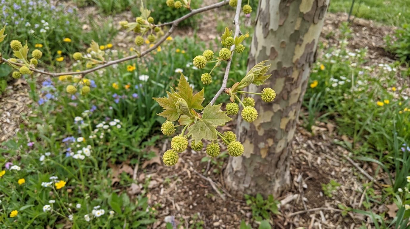 American Sycamore growing in a garden