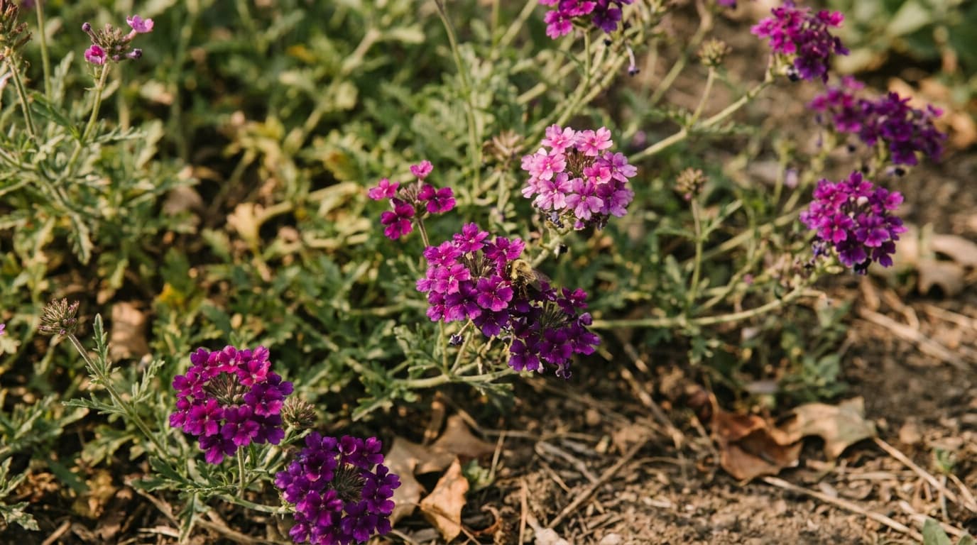 Annual Verbena growing in a garden