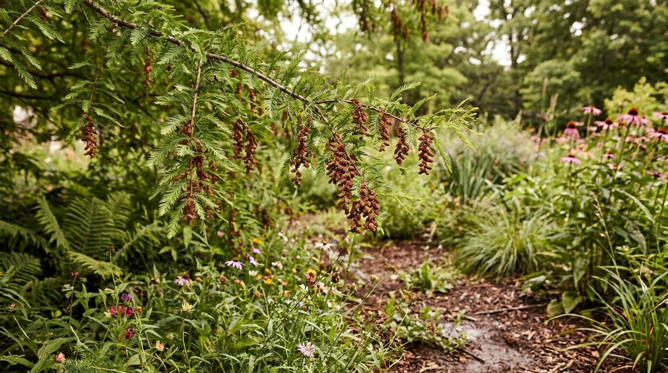 Bald Cypress growing in a garden