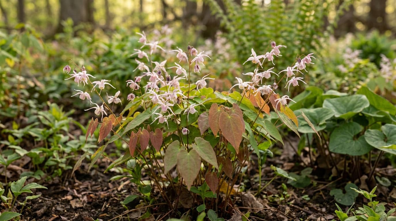 Barrenwort growing in a garden