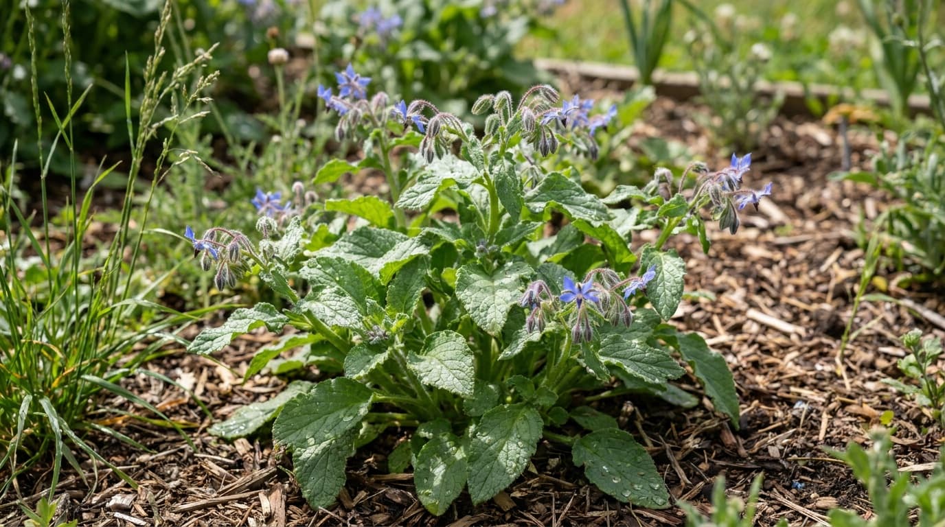 Borage growing in a garden