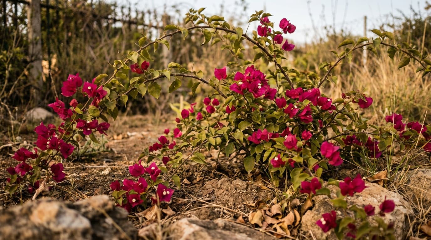 Bougainvillea growing in a garden
