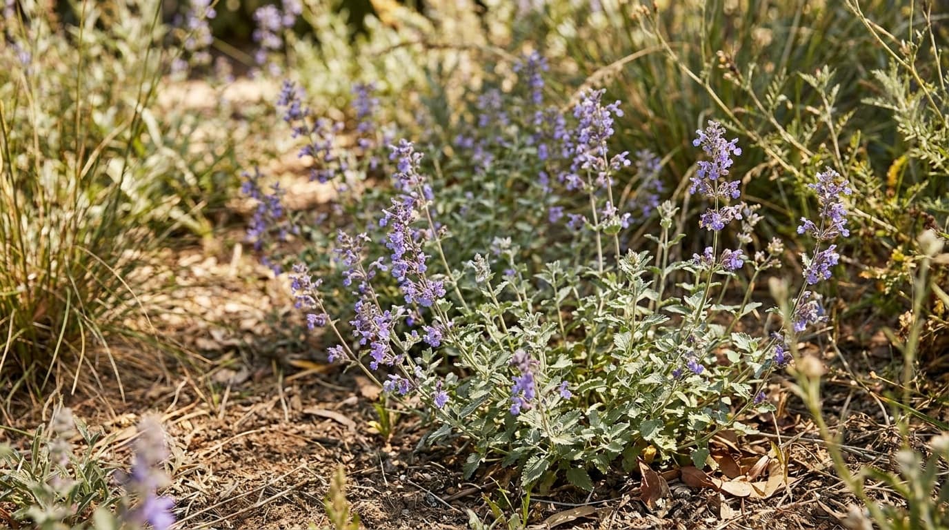 Catmint growing in a garden
