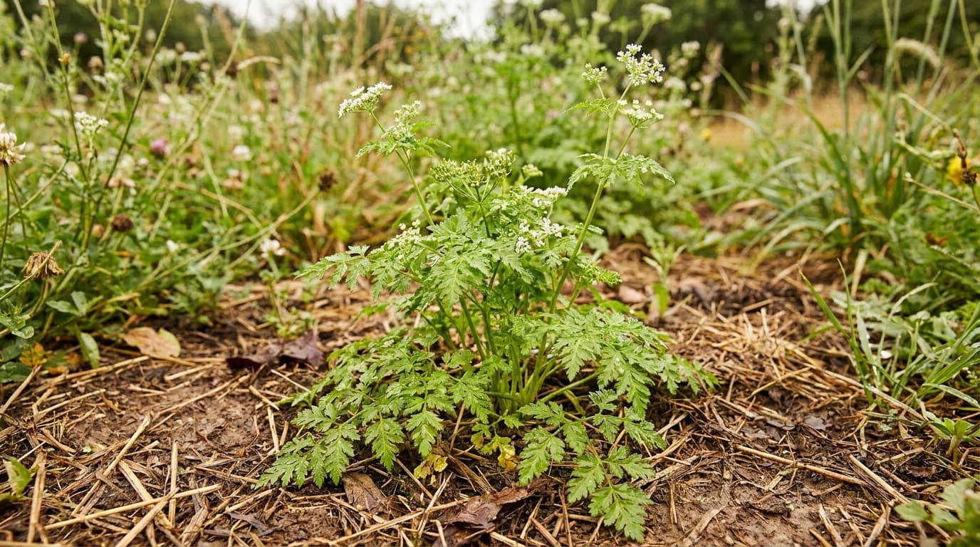 Chervil growing in a garden