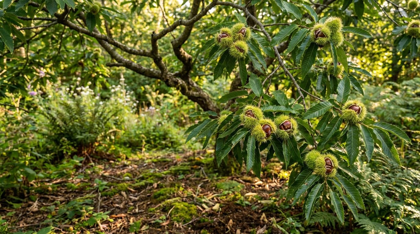 Chinese Chestnut growing in a garden