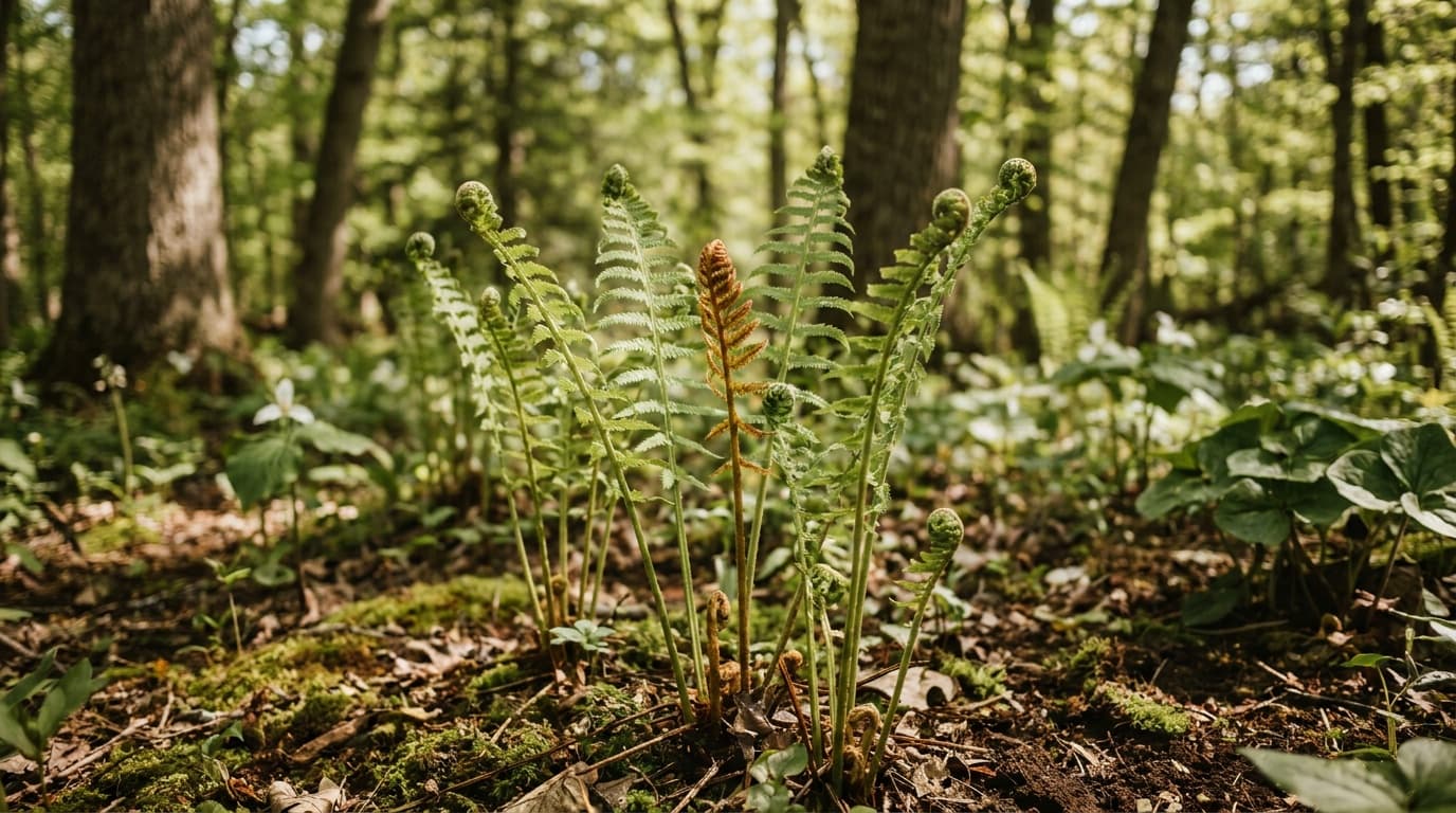 Cinnamon Fern growing in a garden