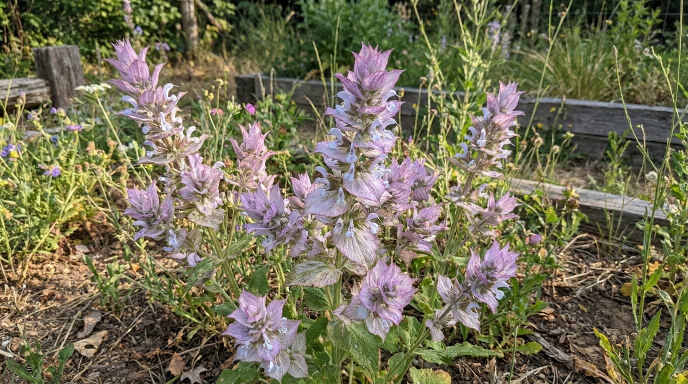 Clary Sage growing in a garden
