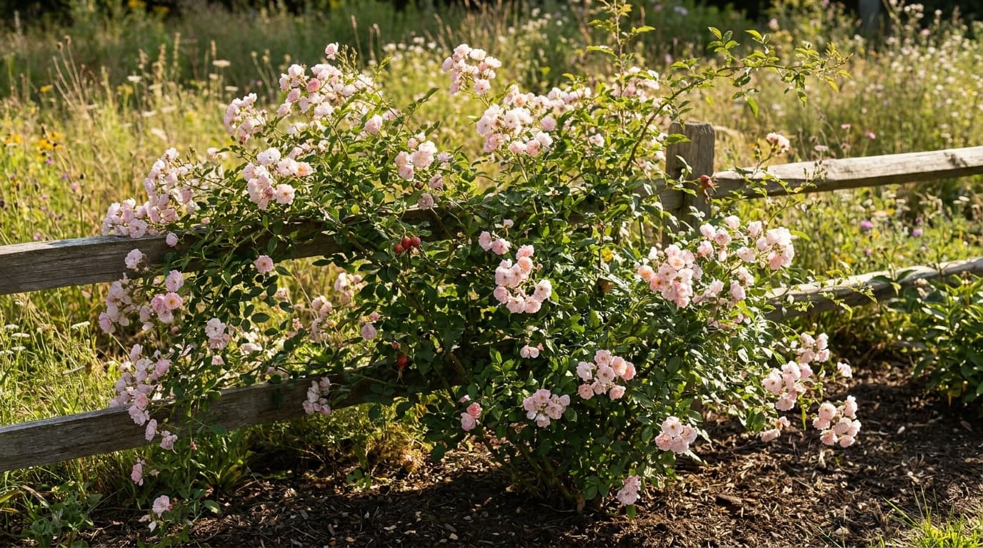 Climbing Rose growing in a garden