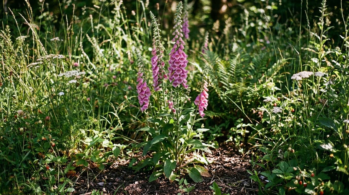 Common Foxglove growing in a garden