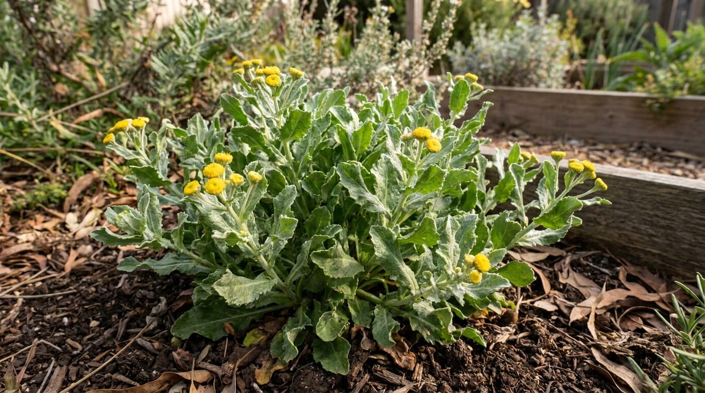 Costmary growing in a garden