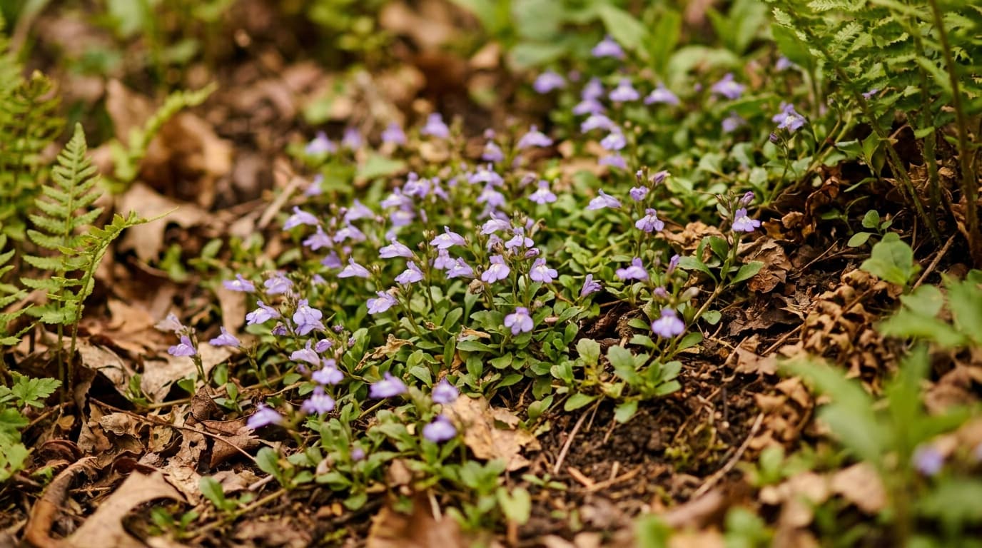 Creeping Mazus growing in a garden