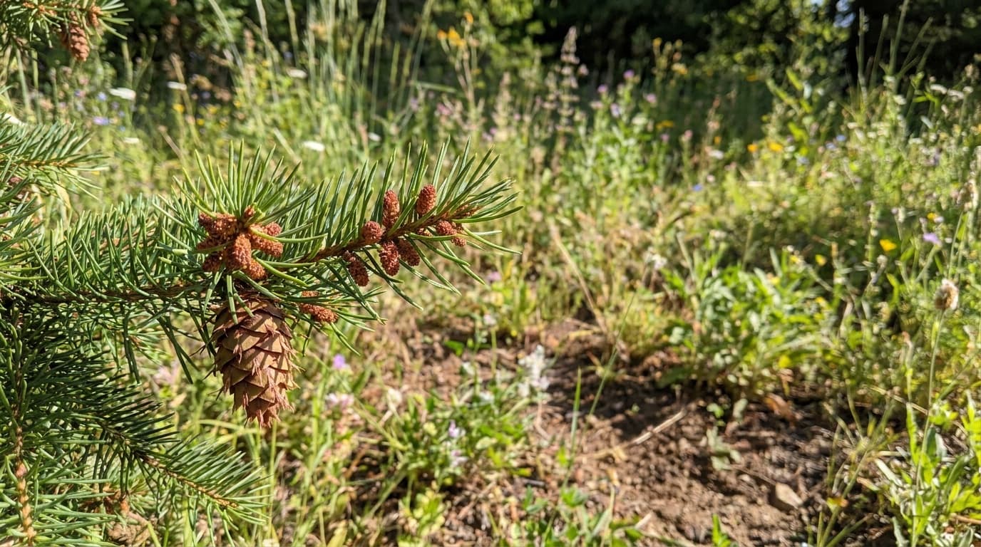 Douglas Fir growing in a garden