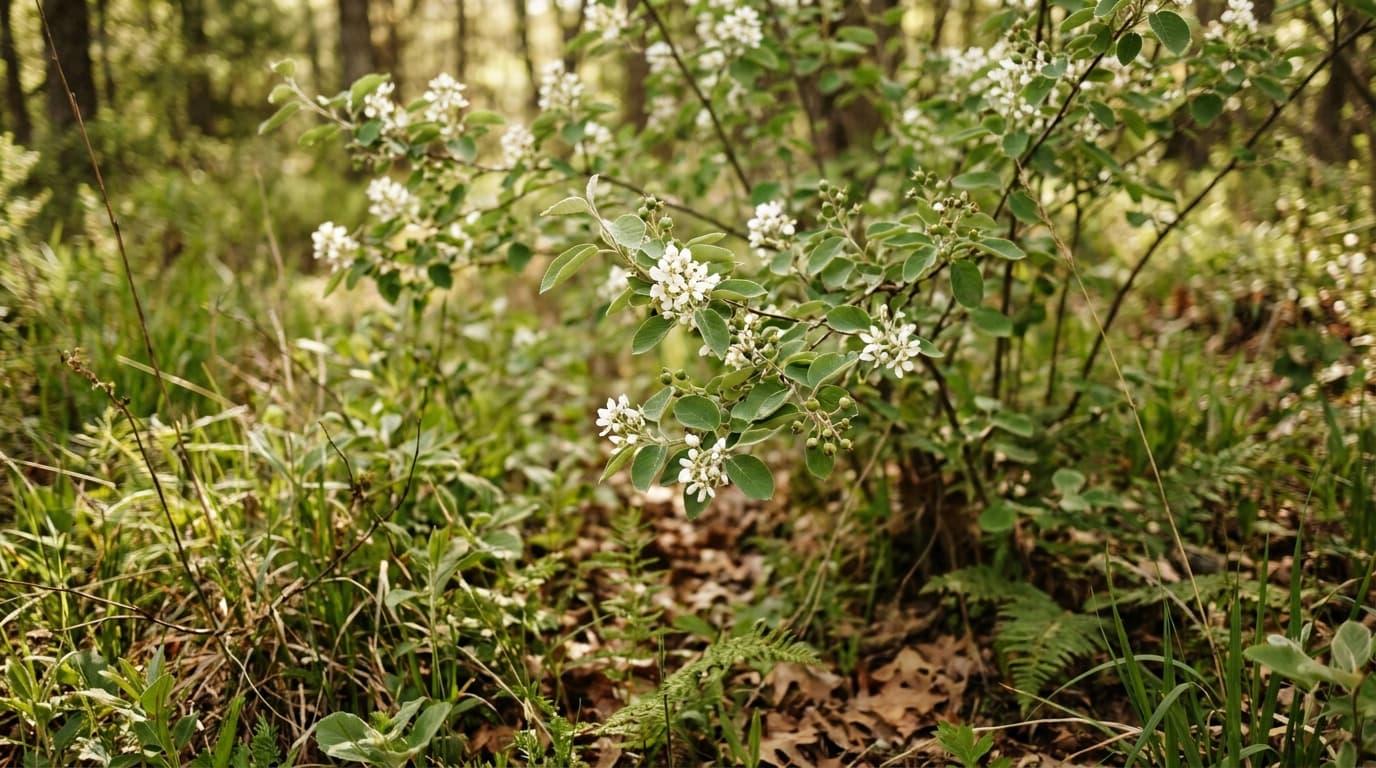 Downy Serviceberry growing in a garden