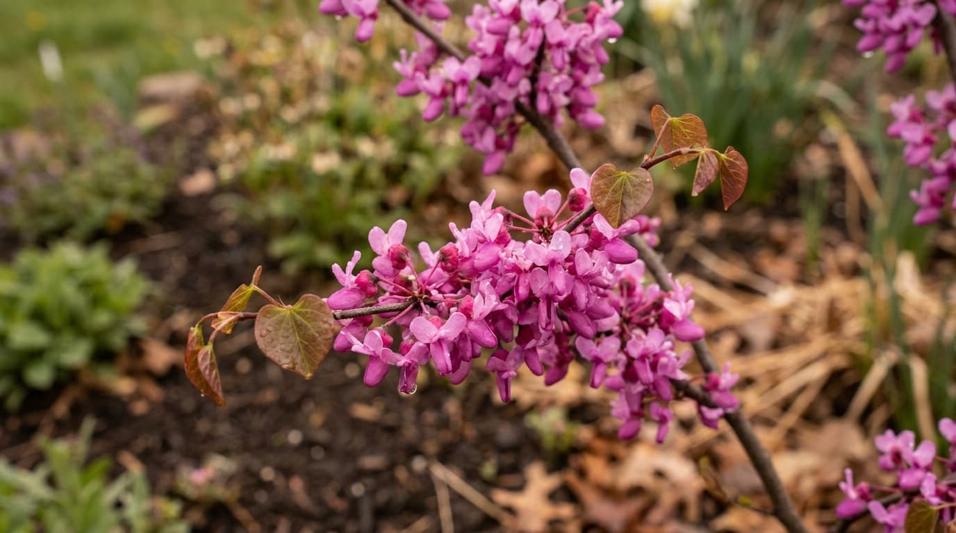 Eastern Redbud growing in a garden