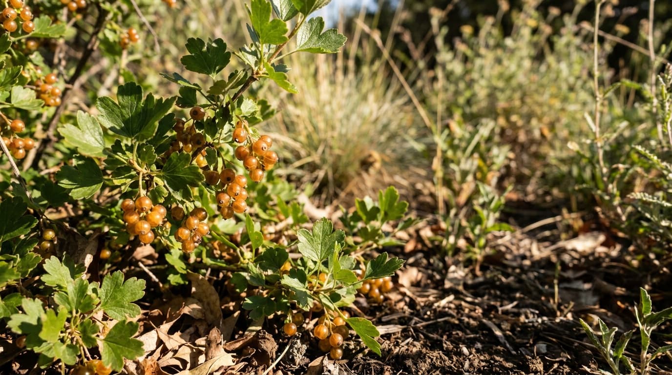 Golden Currant growing in a garden