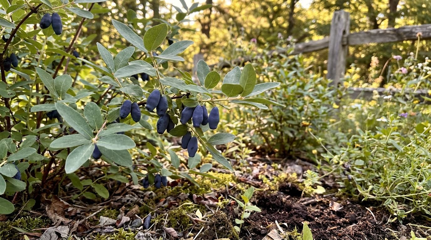 Honeyberry growing in a garden
