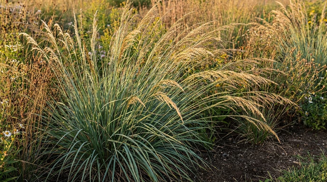 Indiangrass growing in a garden