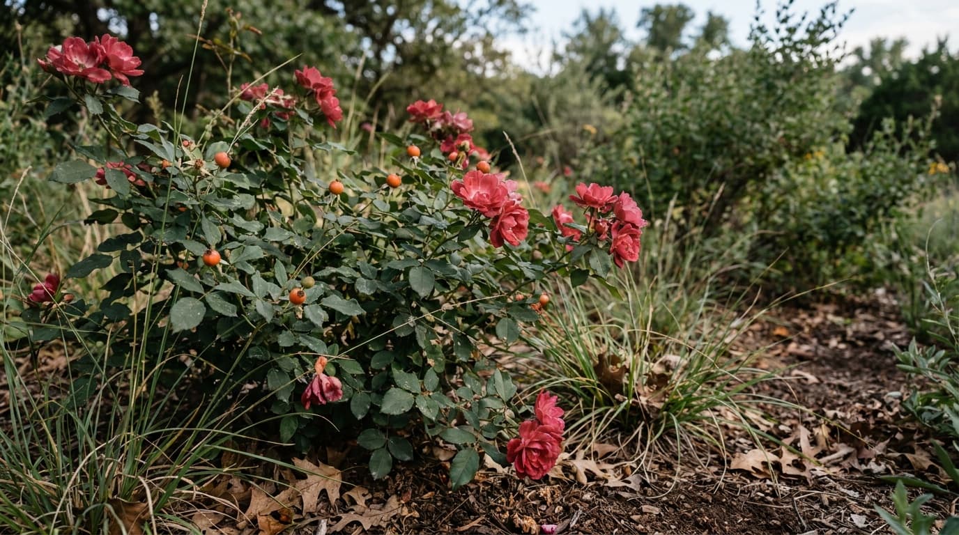 Knock Out Rose growing in a garden