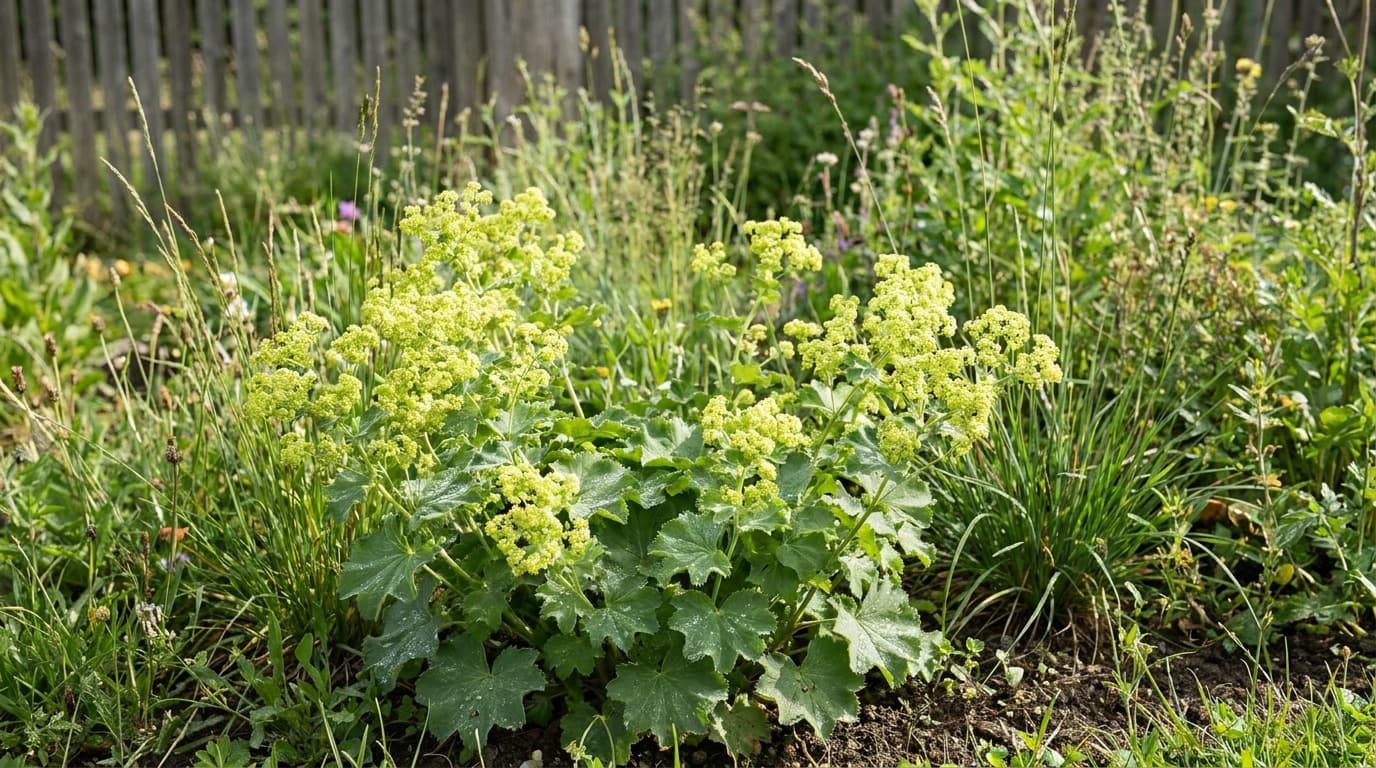 Ladys Mantle growing in a garden