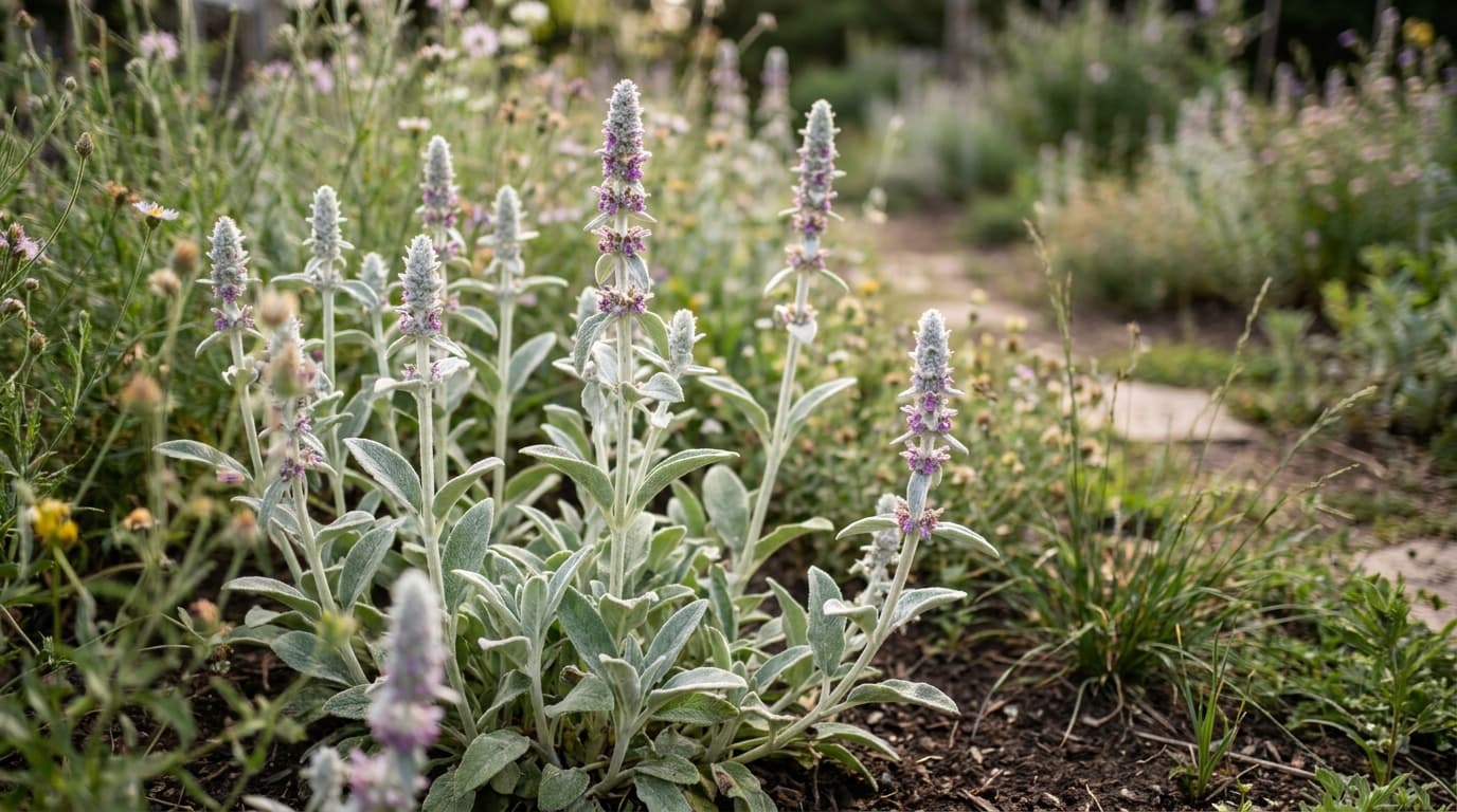 Lambs Ear growing in a garden