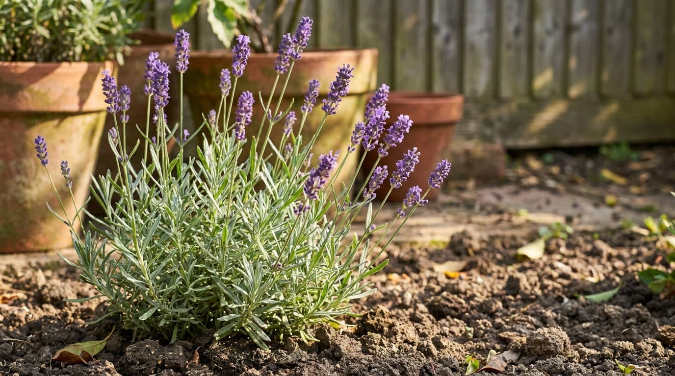 English Lavender growing in a garden