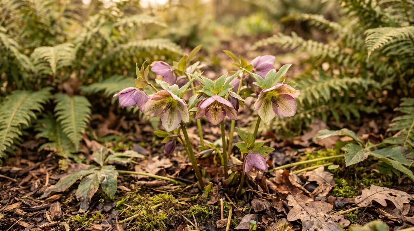 Lenten Rose growing in a garden