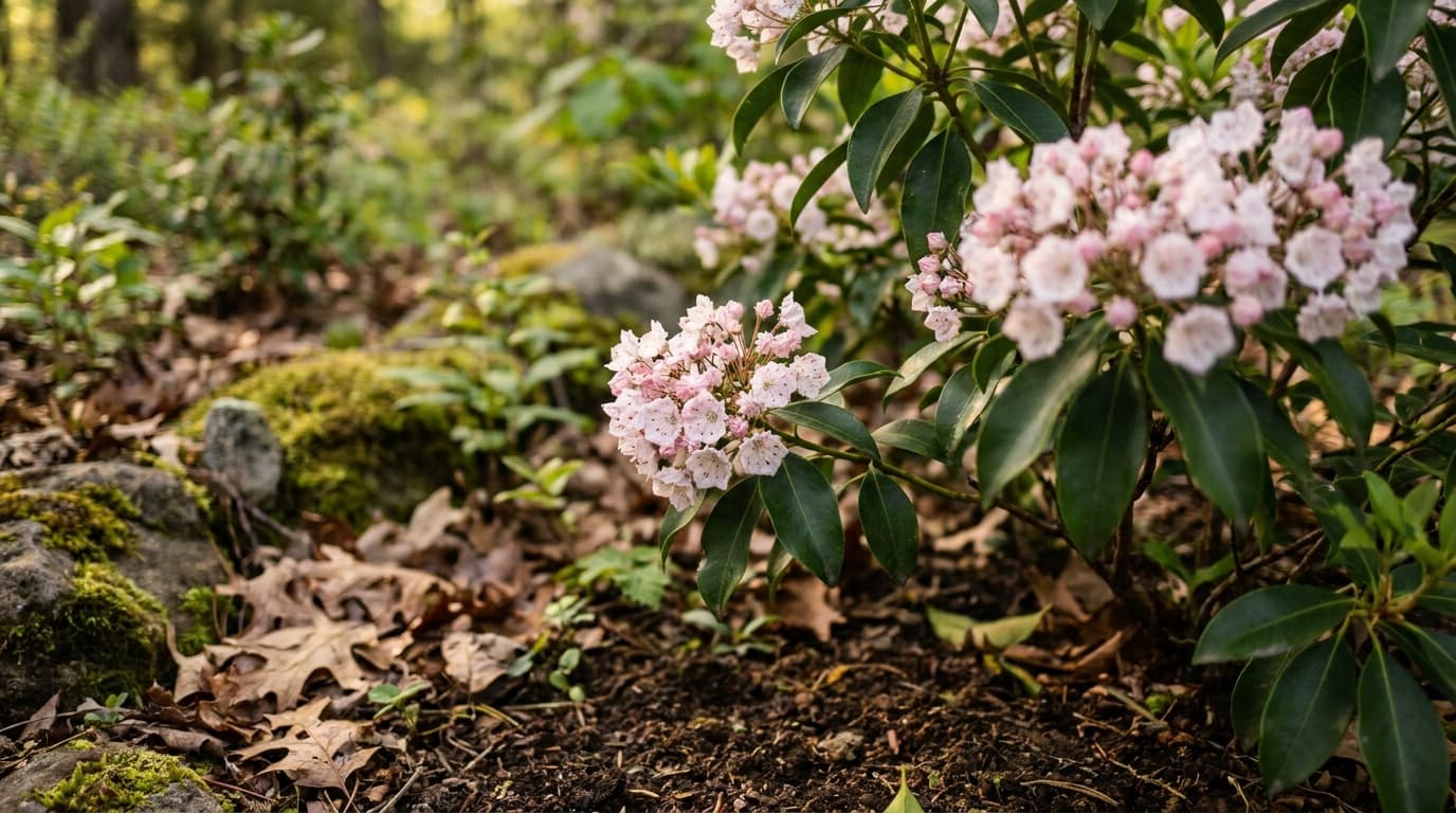Mountain Laurel growing in a garden
