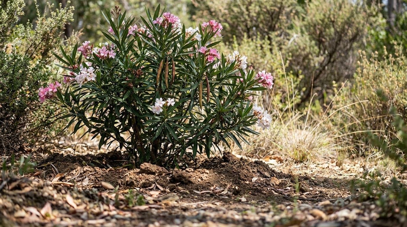 Oleander growing in a garden