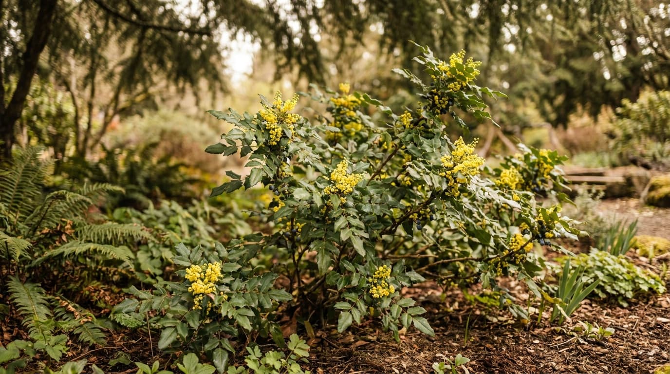 Oregon Grape growing in a garden