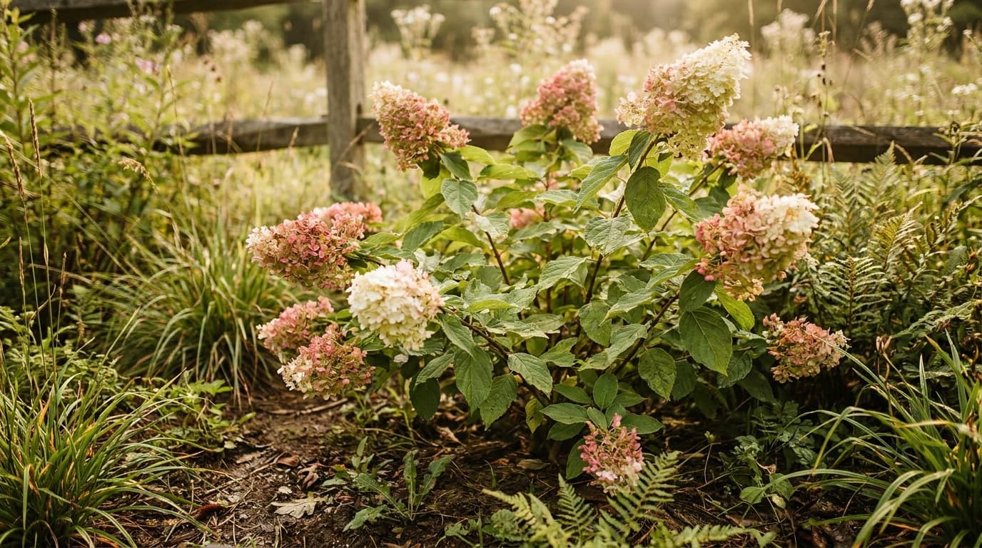 Panicle Hydrangea growing in a garden