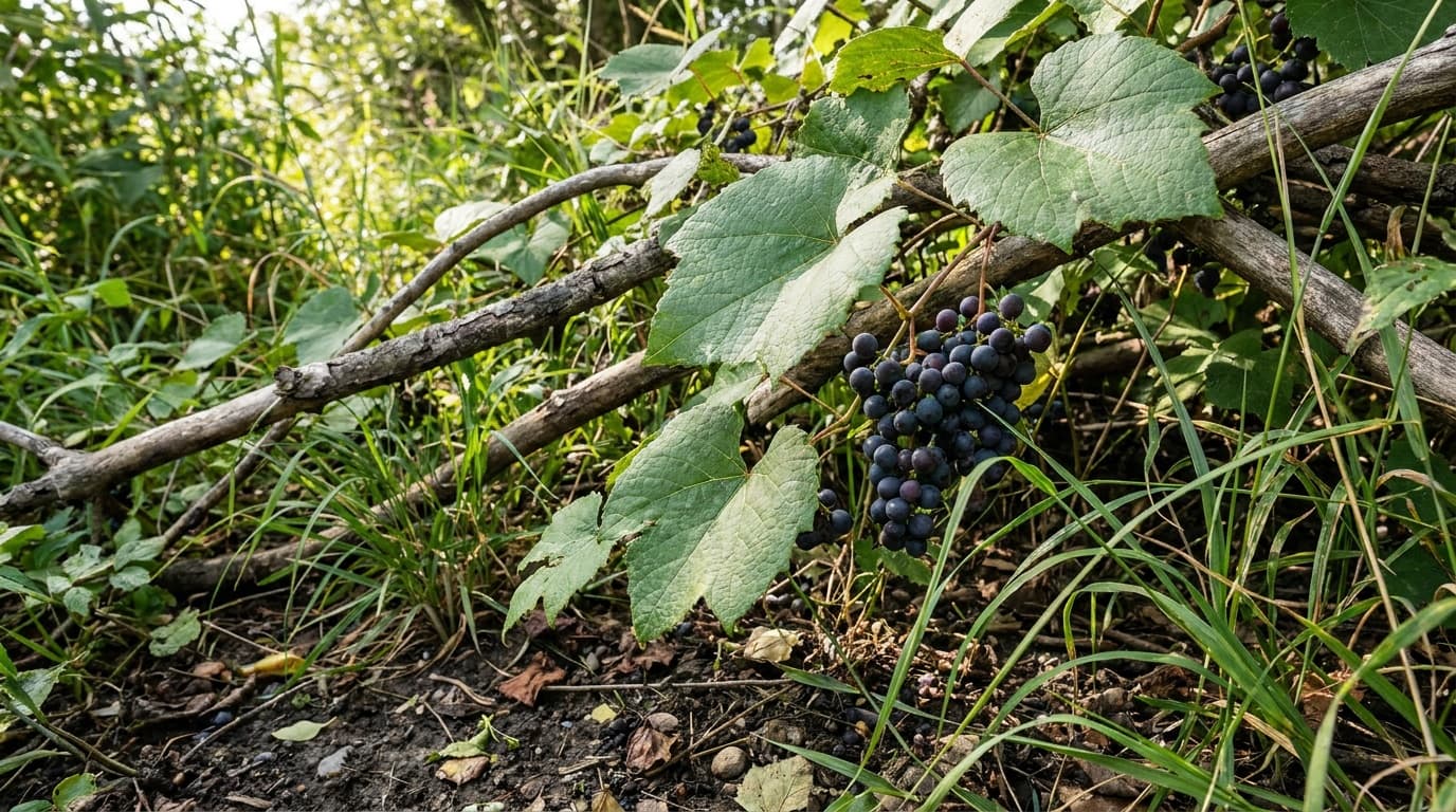 Riverbank Grape growing in a garden