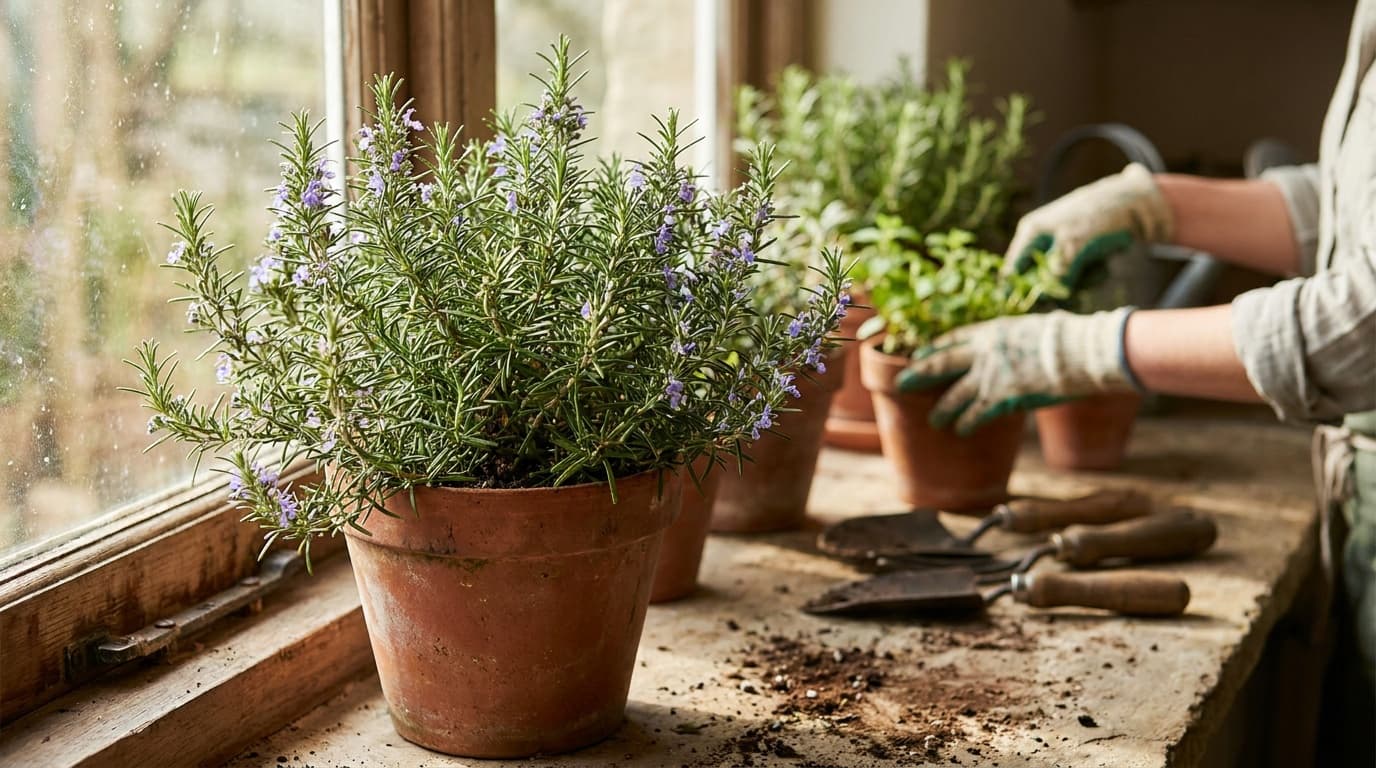Rosemary growing in a garden