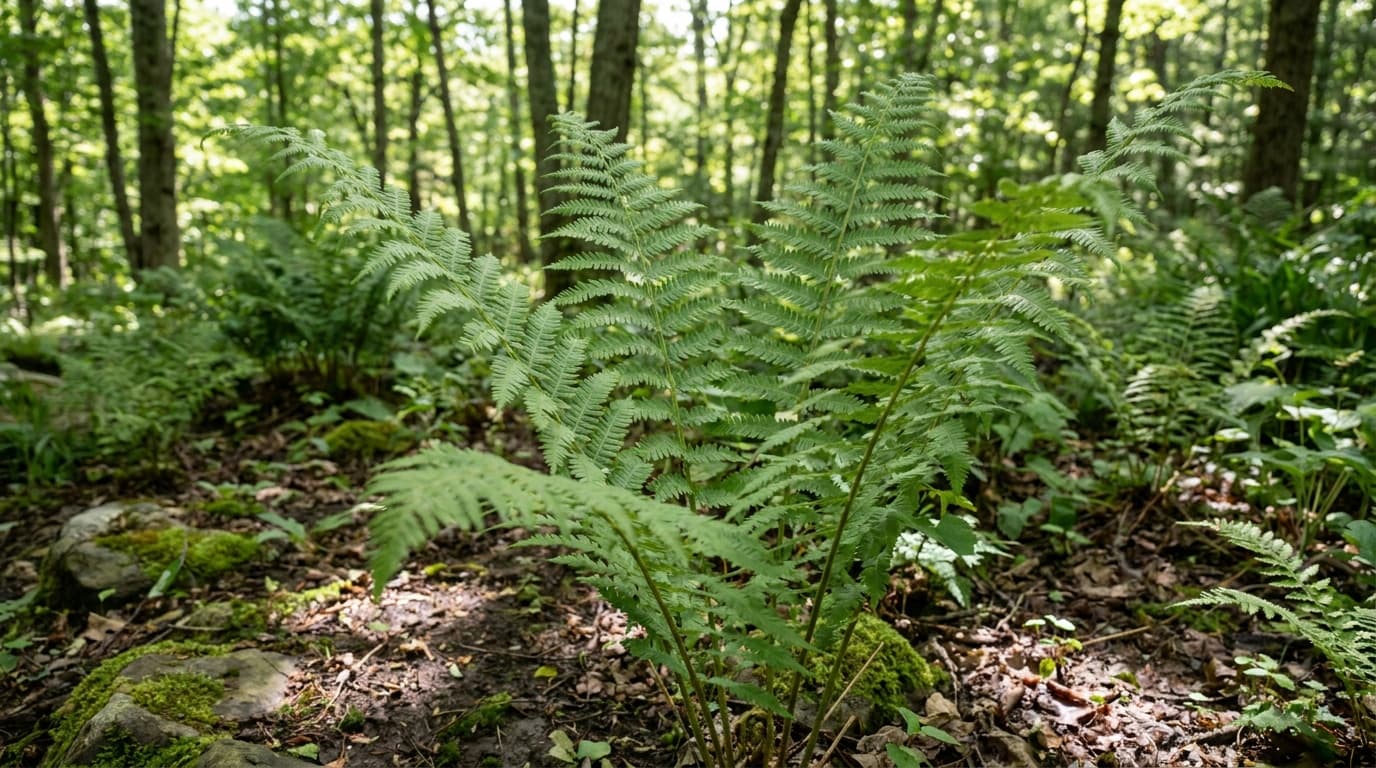 Royal Fern growing in a garden