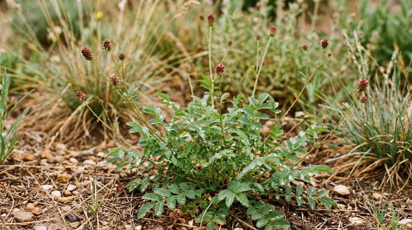 Salad Burnet growing in a garden
