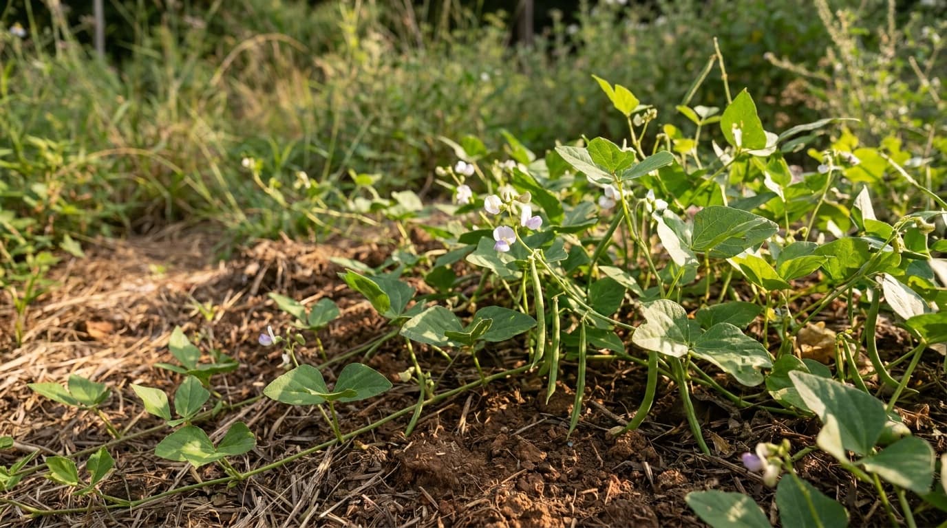 Southern Pea growing in a garden