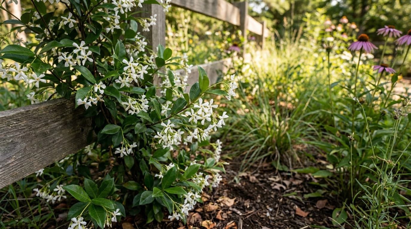Star Jasmine growing in a garden