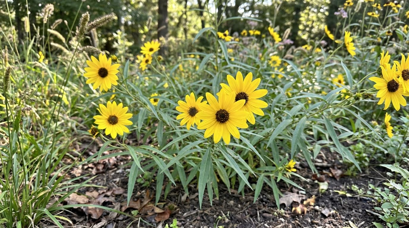 Swamp Sunflower growing in a garden