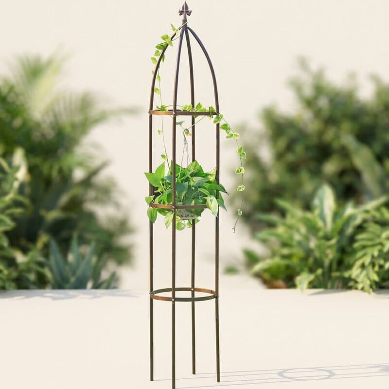 LeJoy Metal Garden Obelisk Trellis (75.6 in, Bronze)