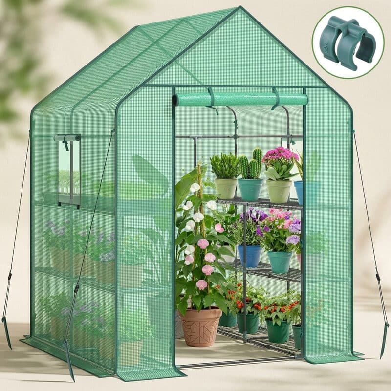 Ohuhu Walk-In Greenhouse, 3 Tiers / 12 Shelves (58 x 30 in)