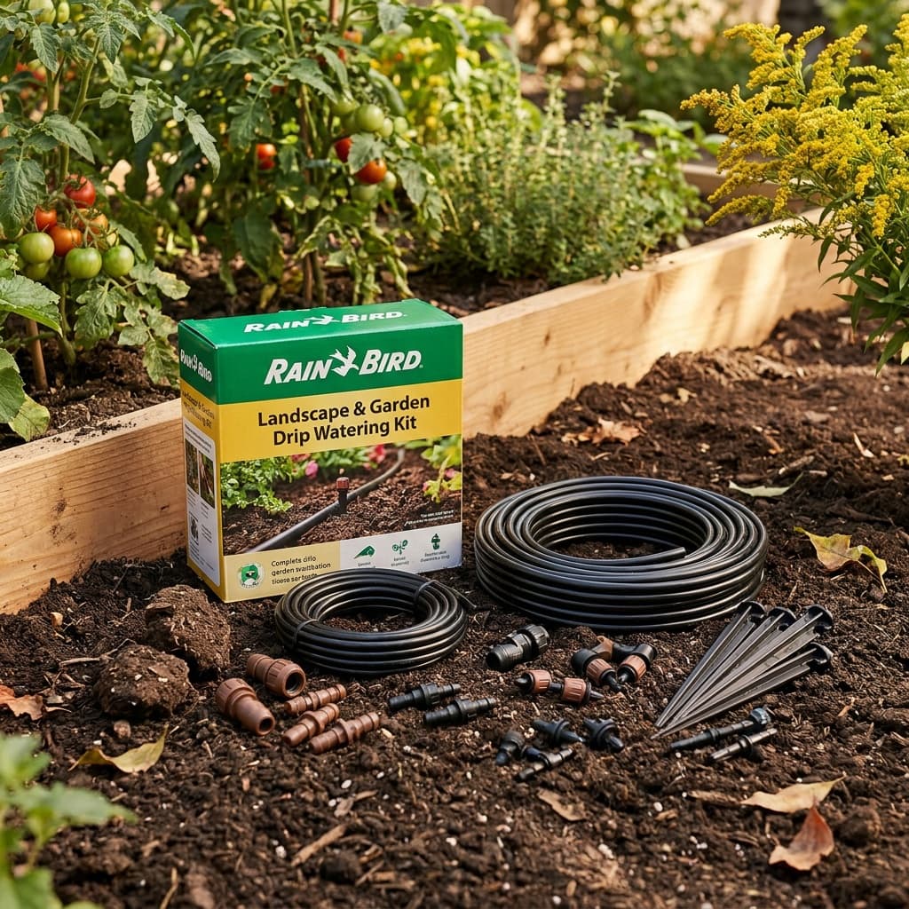 Rain Bird Drip Irrigation Landscape and Garden Watering Kit