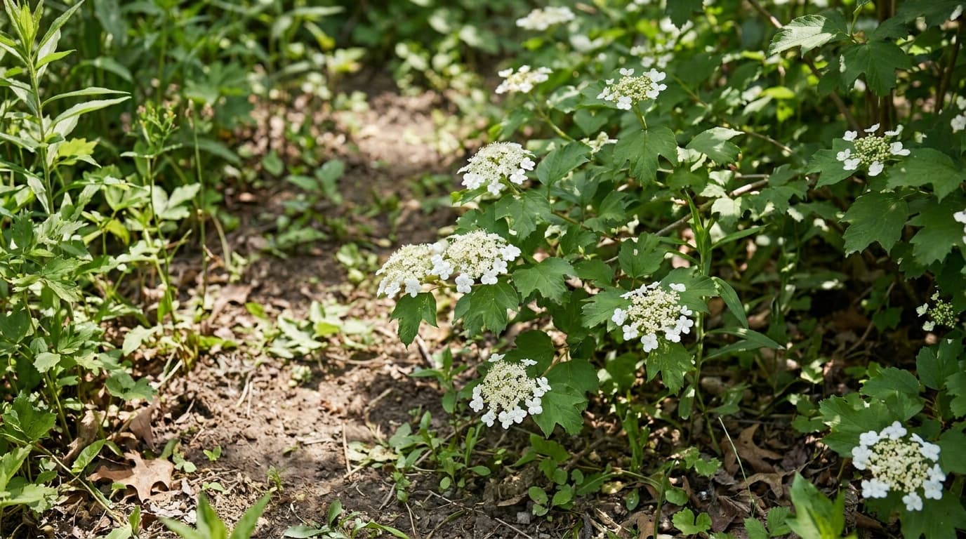 American Cranberrybush growing in a garden
