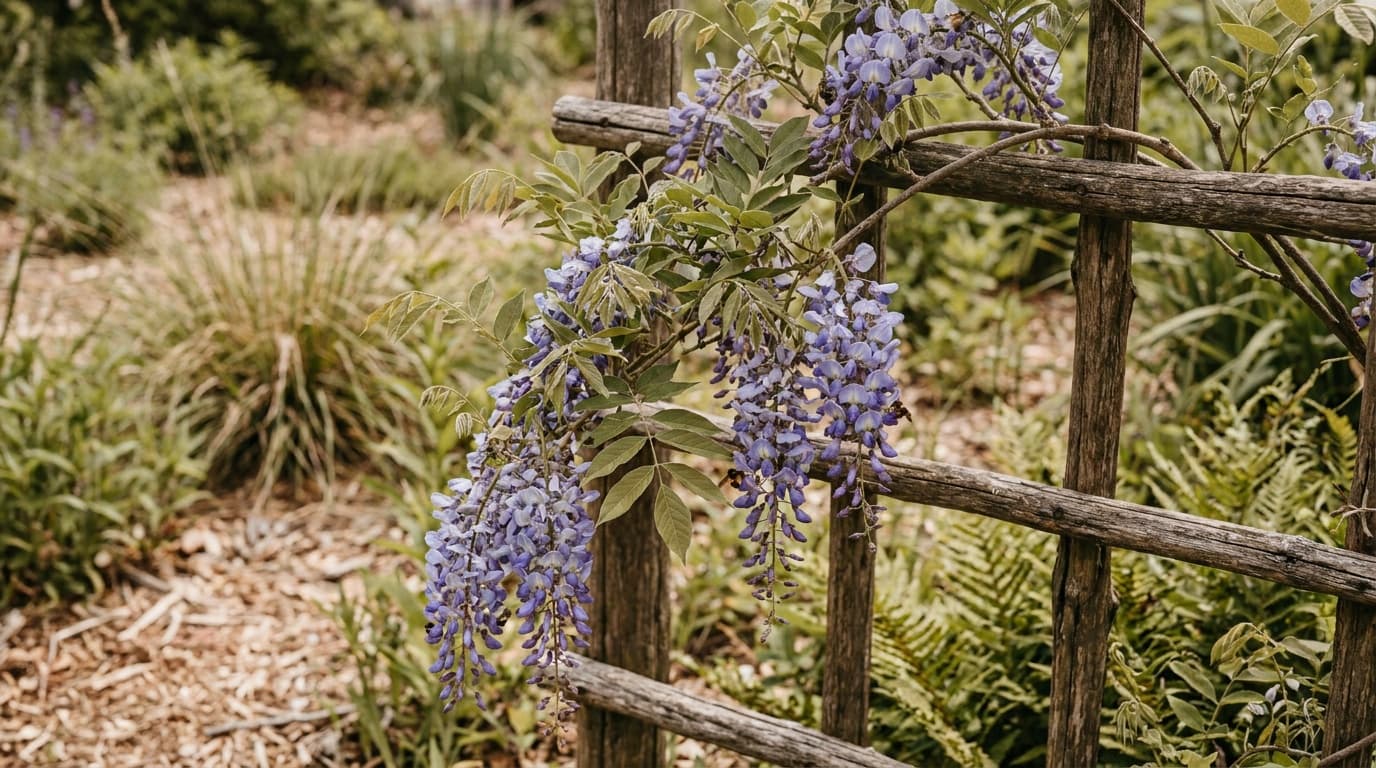 American Wisteria growing in a garden