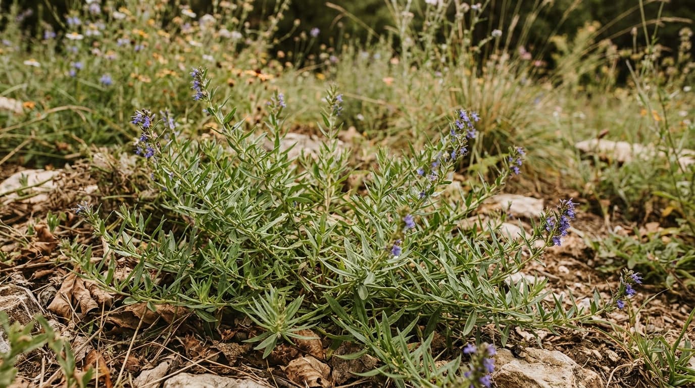 Hyssop growing in a garden