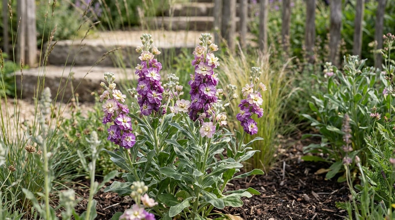Stock growing in a garden