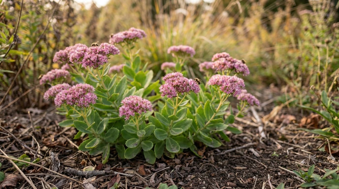 Autumn Stonecrop growing in a garden